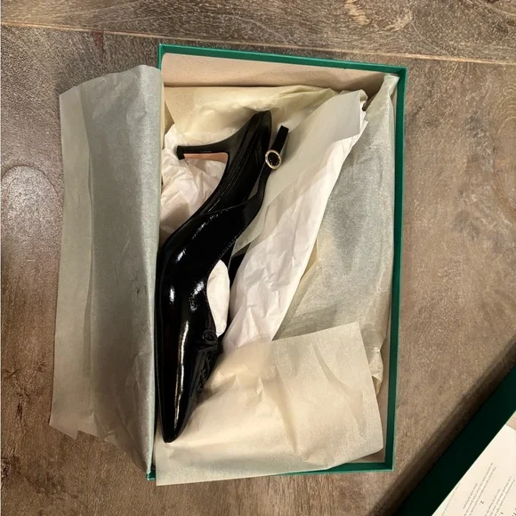 NWT J. Crew Made-in-Italy Colette lace-up slingback pumps in leather - Picture 8 of 11